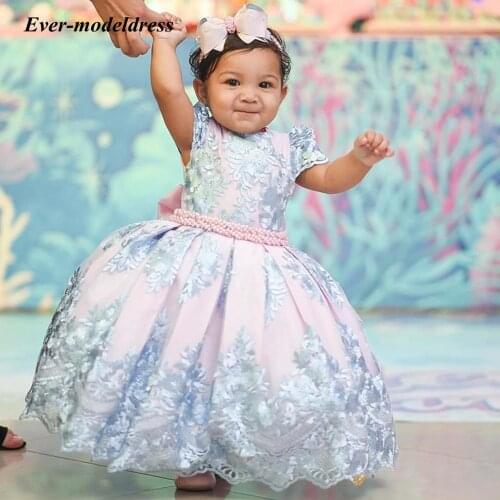 New Princess Lace Flower Girl Dresses Birthday Party Christmas Embroidery Kids Mini Skirt Toddler Vestidos Girls Pageant Gowns