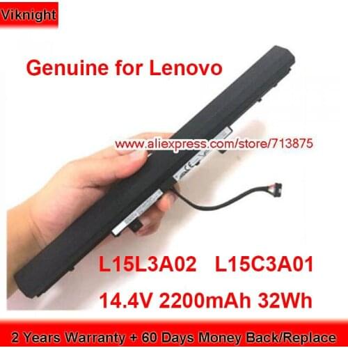 Genuine L15C3A01 Battery L15L3A02 for Lenovo Ideapad 110-15ISK V310-15ISK V110-15IKB L15L3A01 14.4V 2200mAh 32Wh