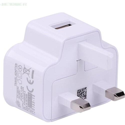 300pcs/lot USB Wall Charger 3PIN UK Plug USB Port AC Power 2A Adaptor For All Phones travel Fast charger For iPhone iPad Samsung