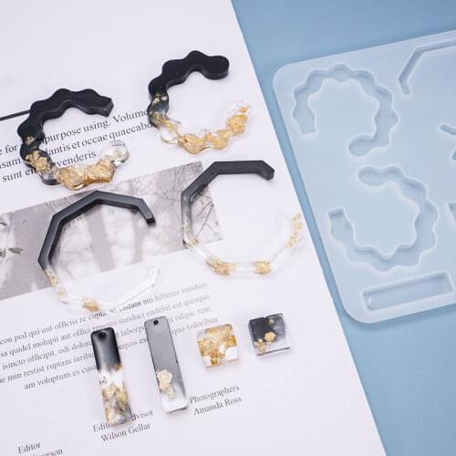 DIY UV Resin Epoxy Earring Pendant Resin Molds Silicone Mold Dried Flower Jewelry Making Casting Moulds Jewelry Tool