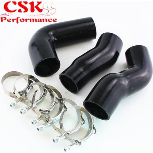 Silicone Intercooler Turbo Pipe Hose W/ T-Clamps Kit Fits For BMW E60 E61 530d 525d