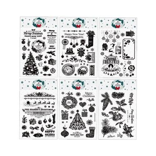 Merry Christmas silicone clear stamp plant scrapbooking seal handmade DIY card notebook roller
