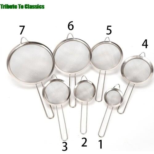 7/8/10/12/14/16/18/20/22cm Optional Kitchen Stainless Steel Flour Tea Strainer Mesh Colander Sieve Filter Sifter 1PC