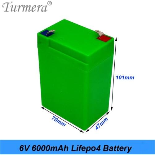 6V 6AH Lifepo4 Battery Replace Storage Batteries for Children Electric Car and Motorcycle Electronic Emergency Light Use Turmera