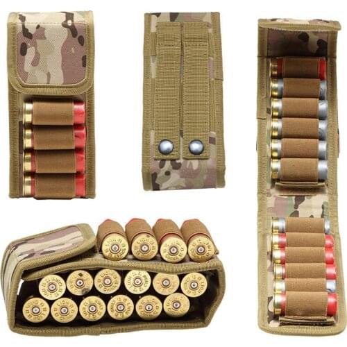 Tactical 12G Bullets Pouch 600D Nylon Hunting Shells Ammo Package Outdoor 16-Holes Bullet Bags Organizer