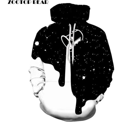 Spilling Universe Milk Space Sweatshirts Men Pocket Hooded Pullover Autumn Winter Hoodie Male Casual Harajuku Outwear Coats