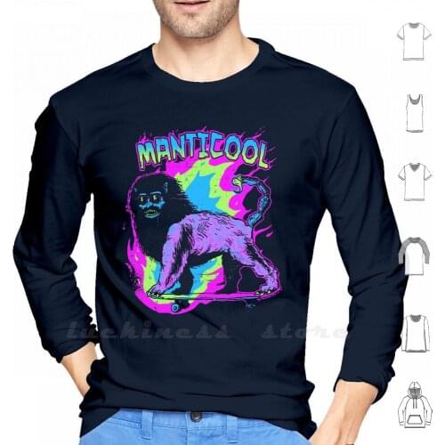 Manticool Hoodies Long Sleeve Manticore Creature Beast Mythological Myth Mythology Lion Man Scorpion Skate