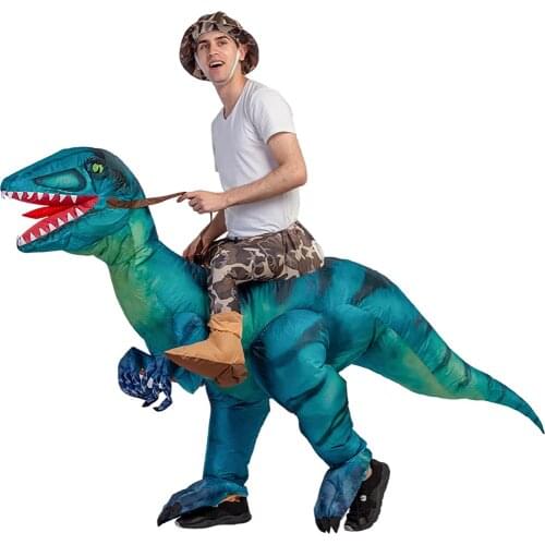 Velociraptor T REX Mascot Inflatable Costume For Adult Anime Cosplay Dinosaur Animal Fancy Dress For MEN WOMEN Party Cosplay