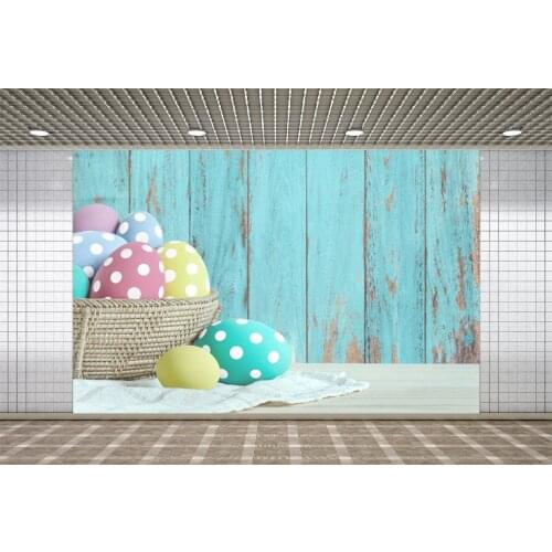 Lyavshi Spring Easter Eggs Wood Board Floor Baby Portrait Backdrop Vinyl For Photo Studio Photophone Photography Background