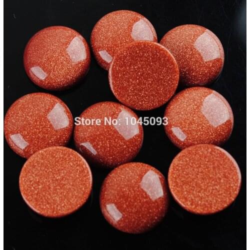 YOWOST Free Shipping Natural Golden Sand Gem Stone Round Cabochon CAB No Hole Jewelry 16x6MM 20pcs/lot QU3024