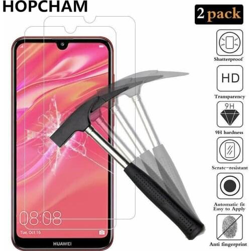 Protective glass for huawei y7 2019 tempered glass on y 7 7y y72019 prime pro glas screen protector phone safety film 6.26 2pcs