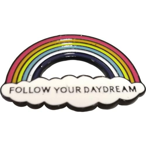 Fashion Colorful Enamel Pin Brooches For Women Cartoon Creative Mini Rainbow Metal Brooch Pins Denim Hat Badge Collar Jewelry
