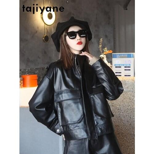 Tajiyane Genuine Leather Jacket Women Spring 2021 Casual Sheepskin Coat Female Biker Jackets Chaqueta Cuero Mujer Pph4454