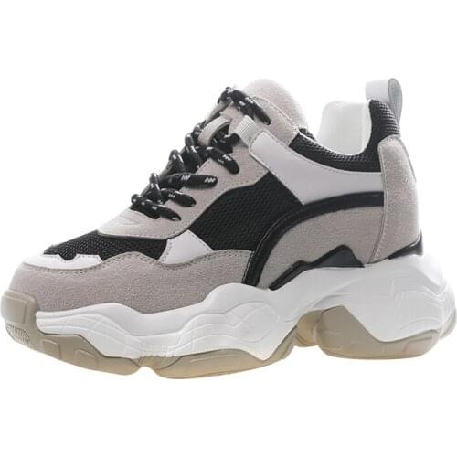 Harajuku Women Shoes 2020 Thick-Bottom Summer Chunky Sneakers Top Quality Luxury Platform Trainers Footwear Height Increased