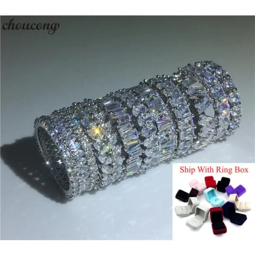 Choucong Wholesale Eternity Promise Ring AAAAA cz 925 Sterling Silver Party Wedding Band Rings for women Dropshipping Jewelry