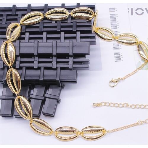 78MM Beach Shell Necklace Women Street Fashion Clavicle Chain Temperament Charm Golden Personality Necklace Travel Jewelry Gifts