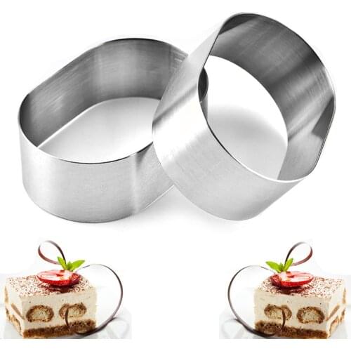 10pcs/5/1pcs Oval Cheese Cakes Mold Mousse Cheese Semi-cooked Ring Egg Tart Cutting Mold Cookie Fondant Mousse Ring Baking Tool