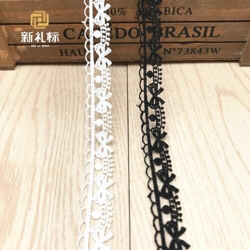 30Yards Embroidered Pretty White Black Lace Trim Lace Small Bowknot Fabric Lace Ribbon DIY Home Decoration Lace Sewing Crafts
