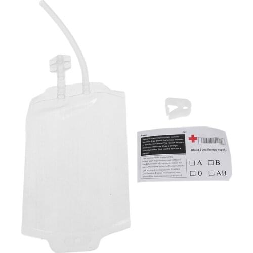 350ml Transparent Clear Medical PVC Material Reusable Blood Energy Drink Bag Halloween Vampire Pouch Props