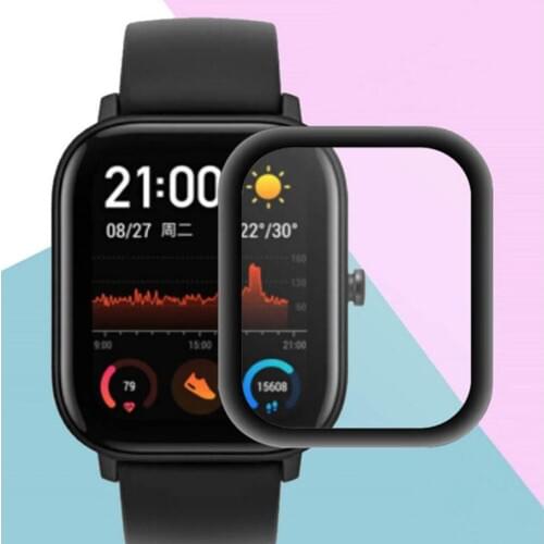 3D Curved Edge Full Coverage Soft Clear Protective Film Cover For Amazfit GTS Smart Watch LCD Screen Protector Guard (Not Glass)