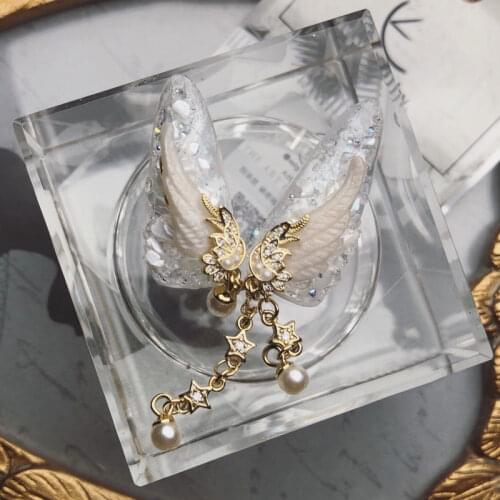 4pcs/lot Shell wings Zircon Pendant Nail Art Crystals jewelry Rhinestone nail supplies nails accessories nail decorations charms