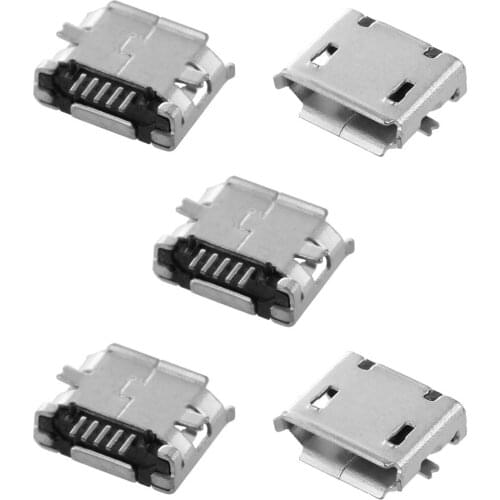 5pcs USB Micro Type-B 5pin Female Jack Connector SMT Socket Surface Mount