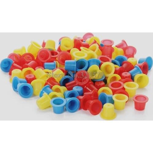 500PCS Small Size Mixed Colors Plastic Tattoo Ink Cap Cups Supply
