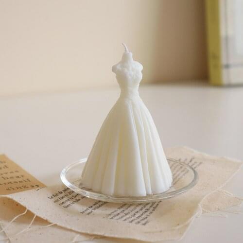 Scented Candle Wedding Favor Bride Dress Design Small Aromatherapy Candles Relaxing Bedroom Decor Ornament