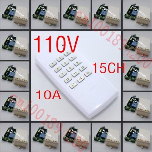 110V 15CH Home appliance wireless remote controller Receiver&Transmitter Lamp/Light LED Remote ON OFF Controller