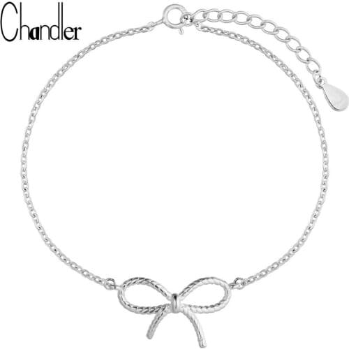 Chandler Knot Bow Bangle Chain Anklet Ankle Simple Homme Smart Bracelet erkek bileklik Mujer Pulseras Foot Hand Jewellry