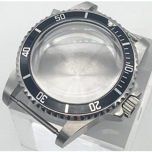Case accessories 40mm mens acrylic glass aluminum ring 316L stainless steel case for 8215 Mingzhu2813 movement