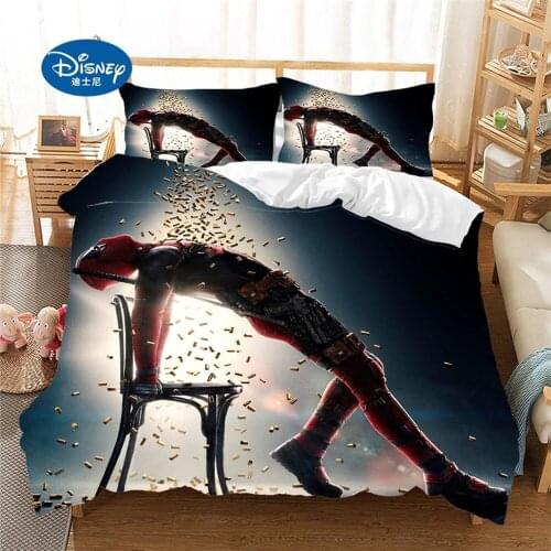 Disney Bedding Set Duvet Cover Deadpool Pillowcase Adultt Queen King Size Bedding Set boy Gif