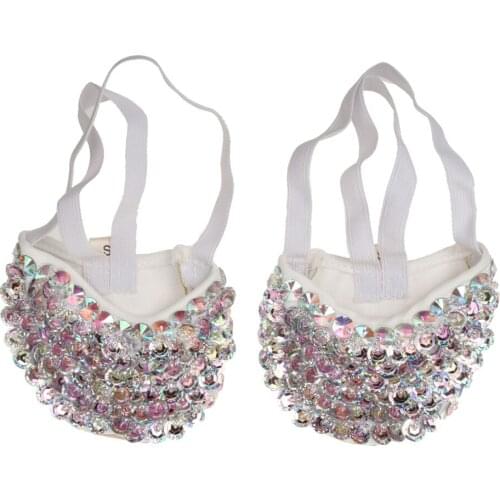 Women Dance Half Sole Elastic Bright Color Crystal Women Dance Ballet Shoes S XS