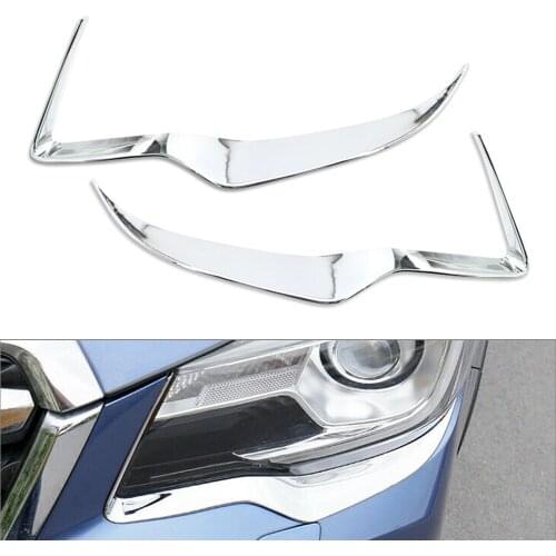 Chrome Headlight Eyebrow Decoration Trim For Subaru forester 2013 2014 2015 2016 2017 2018 Head Light Lamp Eyelip Strip