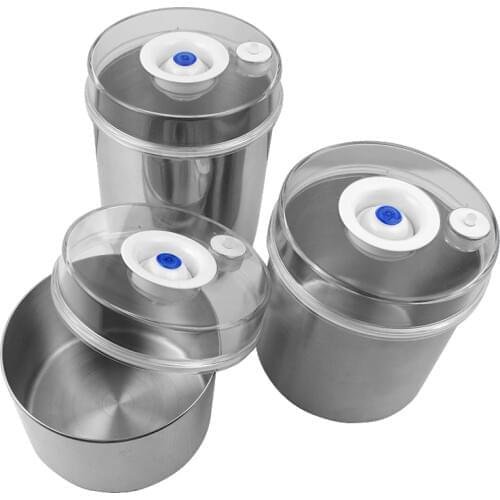 Vacuum Sealer Container Stainless Steel Food Storage Canister Coffee Bean Fresh Keeping Hand Held Pump As Gift 700ML Sous Vide