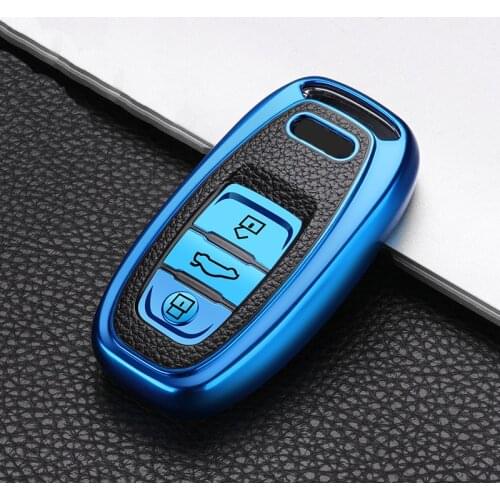 TPU Leather Car Key Case For Audi A1 A3 A4 A5 A6 A7 A8 Quattro Q3 Q5 Q7 2009 2010 2011 2012 2013 2014 2015 Auto Accessories