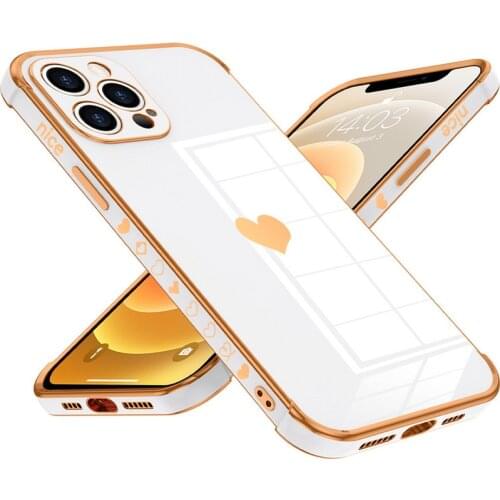 Lace phone Case For iPhone 12 Pro 11 Pro Max XS XR X Soft Silicone Plating edge Love Phone Cover For iPhone SE 2020 8 7 Plus