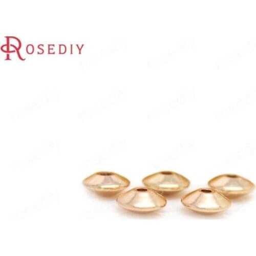 C253)10 pieces 7x4mm 24K Champagne Gold Color Plated Brass Spacer Bracelet Beads High Quality Diy Jewelry Accessories
