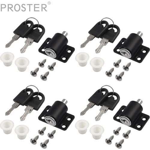 Proster 4Pcs Sliding Patio Door Catches Set Window Bolt Security Lock Black Sliding Patio Door Catch Child Safety Lock