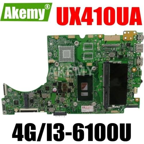 JIANSU UX410UA Motherboard For ASUS UX410UQ UX410UQK UX410UV UX410U RX410U Laotop Mainboard with i3-6100U CPU 4GB RAM