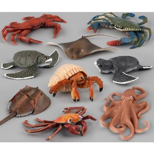 Sea Lifes Animals Simulation Hermit Crab Models Figurines Toys Octopus Tortoise Early Educational Doll Gift For Kids