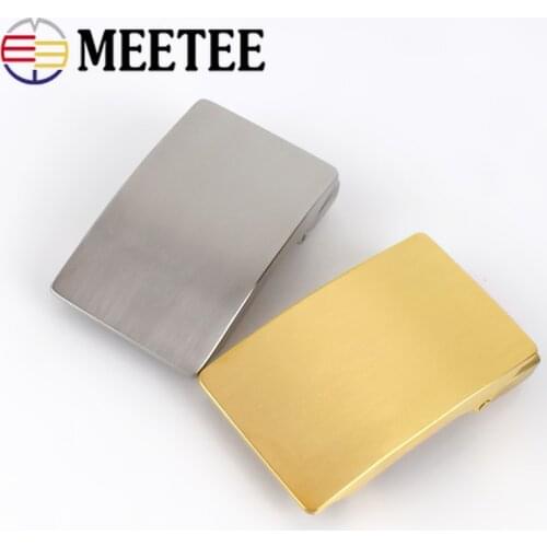 Meetee 36mm Stainless Steel Mens Belt Buckle Without Teeth Automatic Buckles Head DIY Business Casual Leather Craft Accessories