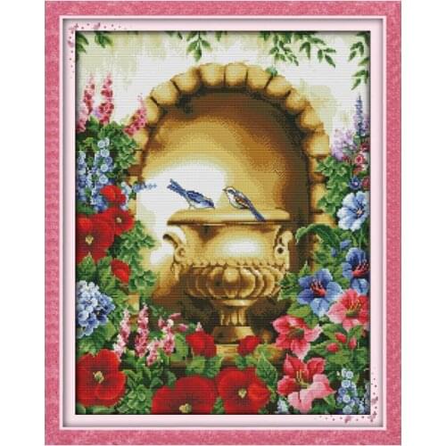 Double magpie report good news cross stitch kit 14ct 11ct pre stamped canvas embroidery DIY handmade needlework