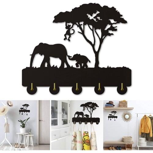 Wall Mount Hanger with 5 Hooks Durable Long Lasting Easy to Install Reusable Home Decoration for Entrance Office E7