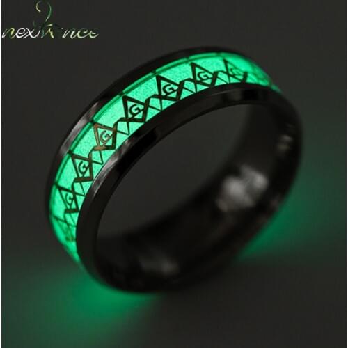 Nextvance Cool Movie Masonic Ring 316L Stainless Steel Freemason Solid Ring Beveled Anel Masculino