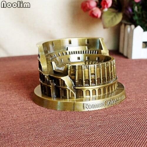 NOOLIM World Famous Landmark Building Metal Model Crafts Home Furnishings Roman Colosseum Model Decoration Creative Gift