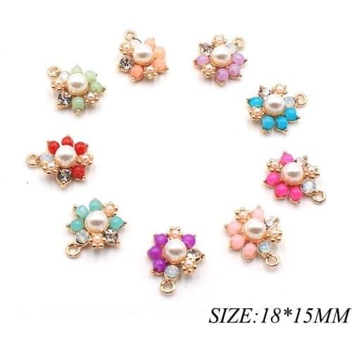 Novelty 10Pcs/Lot 20*16MM Color Pearl Crystal Pendant Button Clothing DIY Handicraft Decoration Headwear Jewelry Accessories