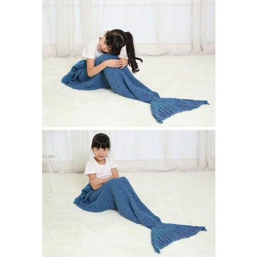Wholesale 140cm*70cm For children Mermaid blanket Knitted blankets Air conditioning blanket Sofa blanket