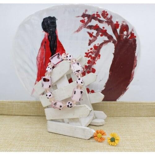 Z Wholesale Pink Powder Crystal Quartz Natural Stone Stretch Bracelet Elastic Cord Bracelet Jewelry Lovers Women Gift 098