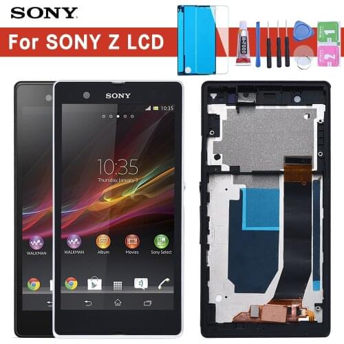 ORIGINAL Display For SONY Xperia Z LCD Touch Screen Digitizer With Frame For SONY Xperia Z LCD L36H C6603 C6602